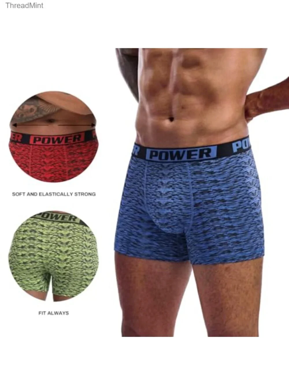 Men's Boxer Briefs 6 Pack Moisture Wicking Stretch Trunks Underwear